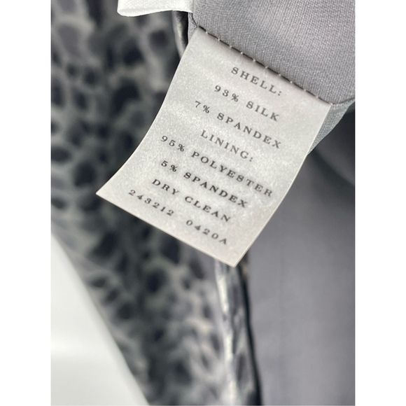 Ann Taylor Dress Silk Women Size 4 Gray Sleeveless Leopard Animal Print Cheetah - Picture 4 of 16